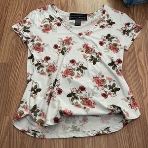 Polly Esther Flower V-Neck T-Shirt